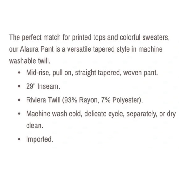 LILLY PULITZER Alaura Pant Coconut NEW - Picture 6 of 7